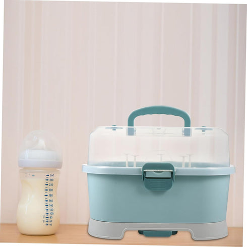 Bottle Storage Box with Draining Drying Rack Portable Milk Bottle Case Organizer for Supplies Lightweight and Wear