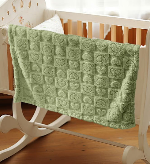 Yagle Mate 4 Pack Samll Daycare,3040 Soft Newborn Fuzzy Baby Blanket for Boy, Crib Blankets with Checkered Lovey Design