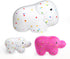 BenBen Elephant Plush Toys, Set of 3 Cute Elephant Family Stuffed Animal, Kawaii Plushies, White & Hot Pink