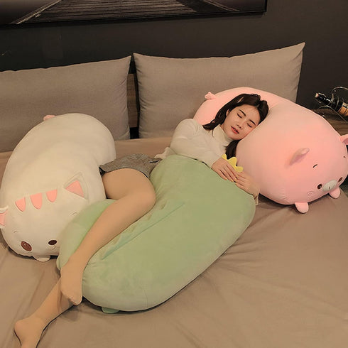 Pig Plush Pillow Soft Stuffed Animal Toy, Piggy Body Pillow, 33.5"