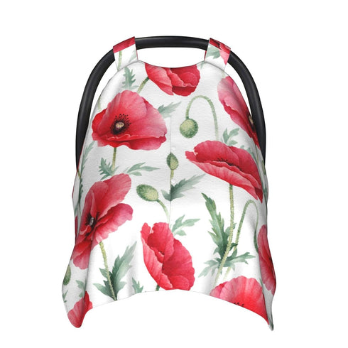 CQMZJHU Poppy Flowers Baby Car Seat, Rain Shelter, Multifunctional Nursing Cover for Newborns, Mother Care
