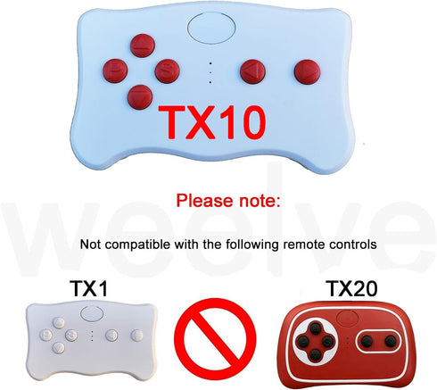 (TX10) 2.4G weelye red Button Bluetooth Remote Control, No Universal,for Kids Electric Ride On Car Only with Brand