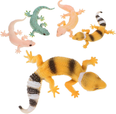 Toyvian 4pcs Simulation Lizard Model - Lizard Figurines Toy for Reptile Habitat Decorations and Educational Props