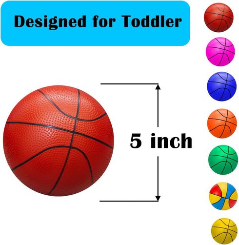 ABAJI Mini Basketballs Set - 2 Pack 5" Orange with Pump Needle for Mini Hoop, Durable for Kids 3+
