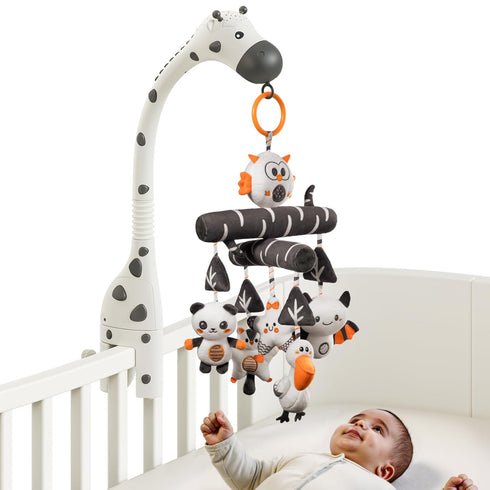 TUMAMA Baby Crib Mobile, Nursery Musical Mobile with Remote Control,Projection Night Light,
