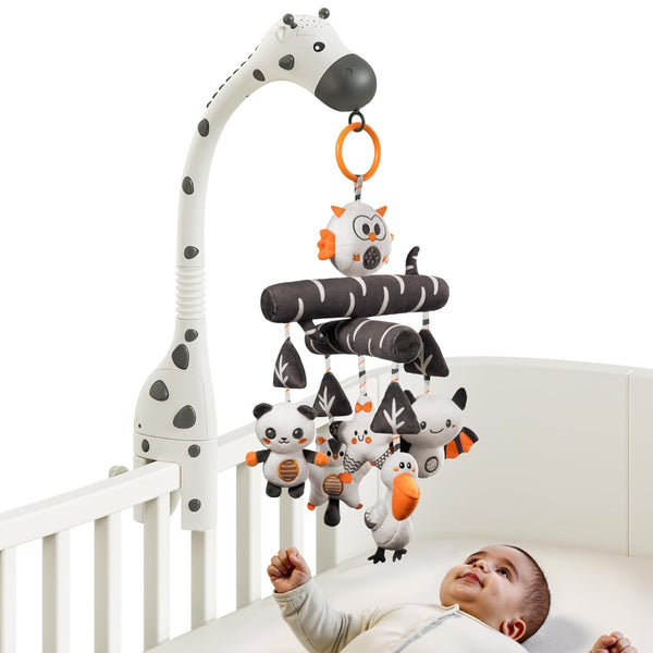 TUMAMA Baby Crib Mobile, Nursery Musical Mobile with Remote Control,Projection Night Light,