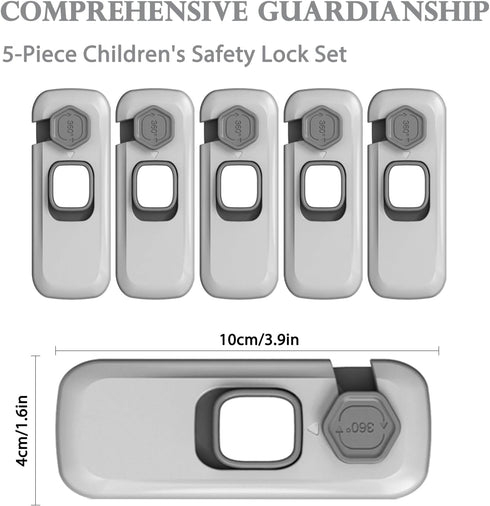 5 Pack Child Proof Refrigerator Lock, Baby Proofing Cabinet Locks for Fridge, Drawers, and Oven
