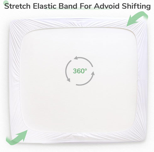 52" 28" 9 (AC-NV0MP803-C) Novilla Waterproof Crib Mattress Protector X Breathable Fabric Mattress Cover, Baby Mattress