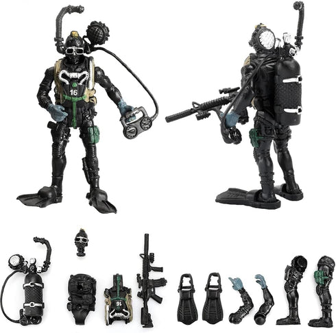 12 Pack US Military Toy Soldiers Playset - Realistic Action Figures with Combat Accessories for Kids