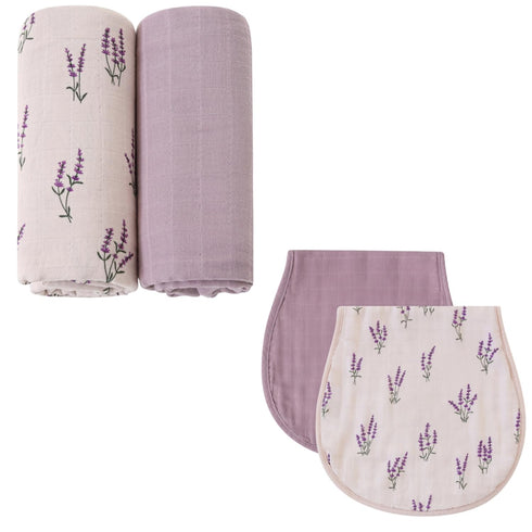 LifeTree Muslin Swaddle Blankets Girls and Baby Burp Cloths for Newborn Girls