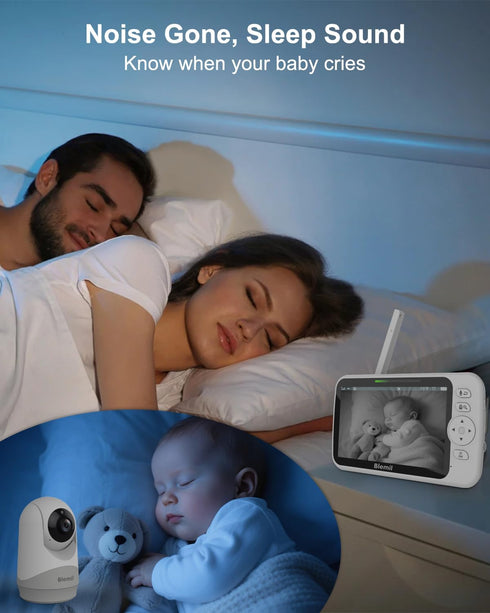 Blemil 6" 35-Hrs 2-Way 1000ft Upgrade Video Baby Monitor with Camera and Audio Large Screen, Battery, No WiFi Baby