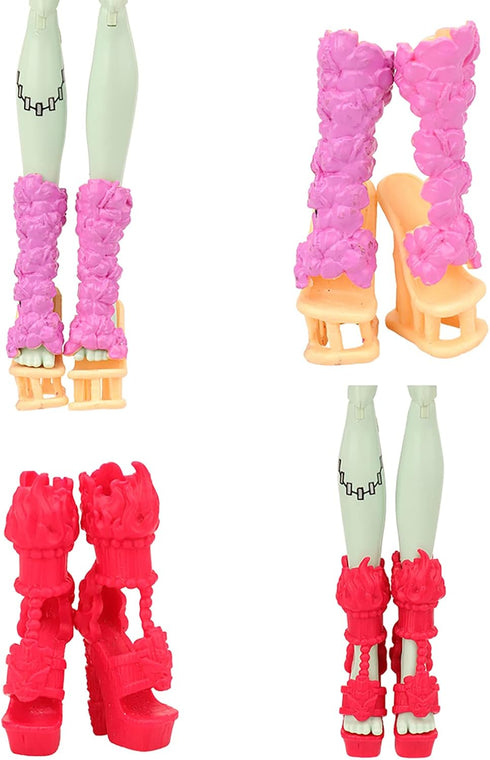 Barwa 10 Pairs Doll Shoes Accessories, Fashion High Heels, Sandals & Boots Pack