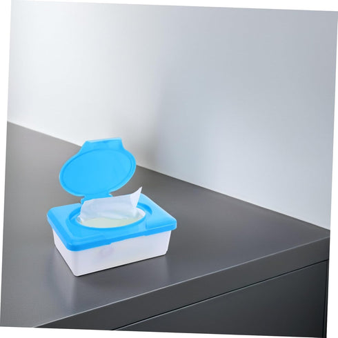 SHOWERORO Compact Wipes Container with Lid Lightweight and Refillable Wipes Holder for Home Office