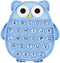 Push Pop Bubble Fidget Sensory Toy, ABC Alphabet Owl Shaped Educational Learning Tool for Kids (Black letters-blue)