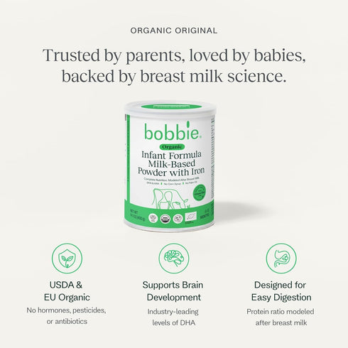 100% (14.1 oz), 400 (0.3 oz) Baby-12 Organic Combo Feeding Kit, Baby Formula, Milk Based Powder with Iron, DHA