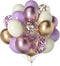 Purple & Gold Balloons - 60pcs 12inch Metallic Lavender & Champagne Balloons with Confetti for Celebrations