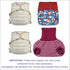 2 (2-Pack) Overnight Hemp Fitted Cloth Diaper: Adjustable One-Size with Snap Buttons and Cotton Hemp Inserts, Unisex