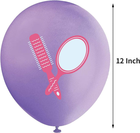 12pcs Spa Makeup Cosmetics Balloons Bouquet for Spa Theme Birthday Bride Shower Girl’s Day Party Decorations
