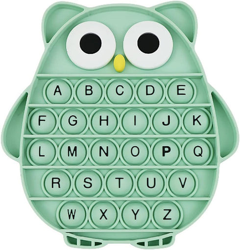 Push Pop Bubble Fidget Sensory Toy, Silicone Stress Relief Popping Toy, ABC Owl Shaped Learning Tool for Kids