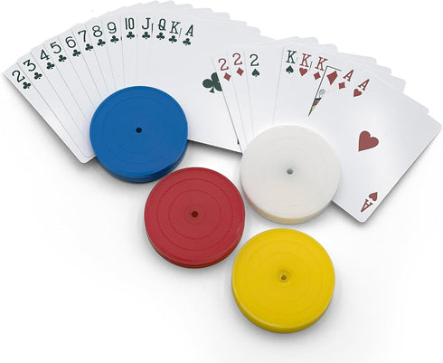 4 Piece Round Card Holders in Red, White, Yellow & Blue