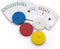 4 Piece Round Card Holders in Red, White, Yellow & Blue