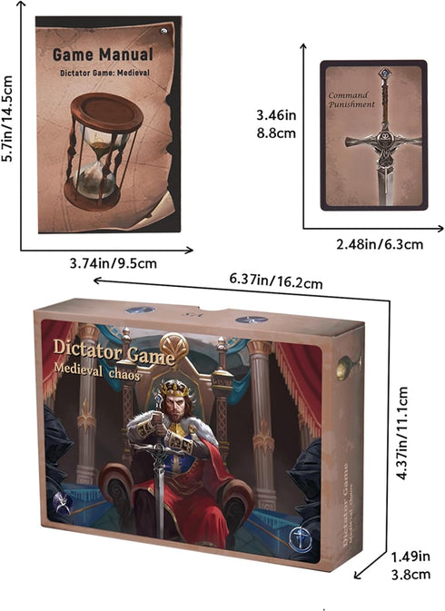 A&B GAMES Portable Medieval Strategy Card Game: Team vs. Team Fun for 5-10 Adult Players