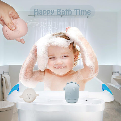 Ginbear Silicone Baby Bath Toys, Mold-Free Squirty Bath Toy for Toddlers, Non-Toxic Bathtub Toys for Babies 6 Months+