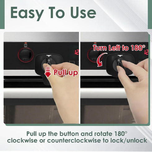 ZENTIVOR 2-Pack Oven Lock Child Safety - Oven Baby Proofing Door Lock with Heat-Resistant Adhesive, No Drill - Safety