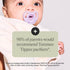 Tommee 0-6 Symmetrical Pack 4 Tippee Ultra-Light Silicone Pacifier, Months, One-Piece Design, BPA-Free Silicone