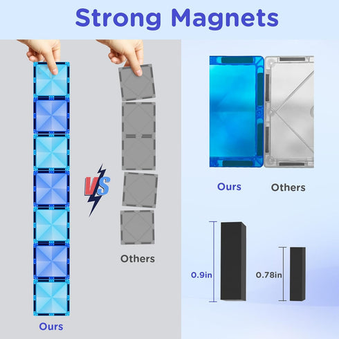 116PCS 3D 3 4 5 6 7 8 (116 AFUNX Magnetic Tiles, Magnet Building Blocks, Diamond Magnetic Blocks, Construction Stem