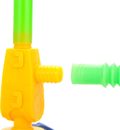 PowerTRC Dinosaur Toy Rocket Blasters | Launch Up to 100 ft | 4 Colorful Dino Foam Head Rockets for Kids Ages 3-10+