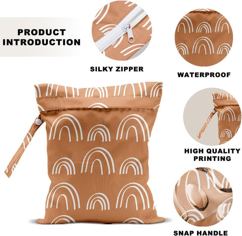 DHKG 2 12x10 Inch, PCS Travel Laundry Bags Waterproof Reusable Wet Bag with Two Zippered Pockets & Handle,Wet Dry Bag