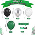 Paready Green Black Balloons - 60 Pcs 12 Inch Dark Green Metallic Silver Balloons for Party Decorations