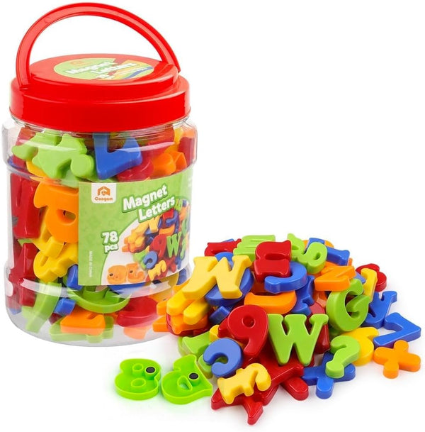 Coogam Magnetic Letters Numbers Alphabet Fridge Magnets Colorful Plastic ABC 123 Educational