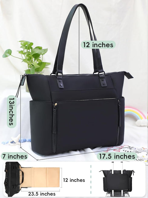 Backpack Station,14 MOMINSIDE Neoprene Diaper Bag Tote, Diaper Bag paaleras para bebe with Changing Pockets Large