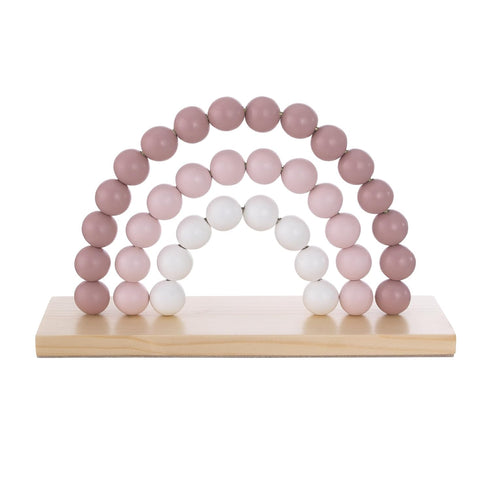 NoJo Rainbow Shelfie Decor - Pink and Ivory Bead Nursery Accent