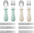 PandaEar Baby Feeding Set, 2 Pack Silicone Divided Suction Plates, 2 Set Toddler Spoons & Forks for Self Feeding