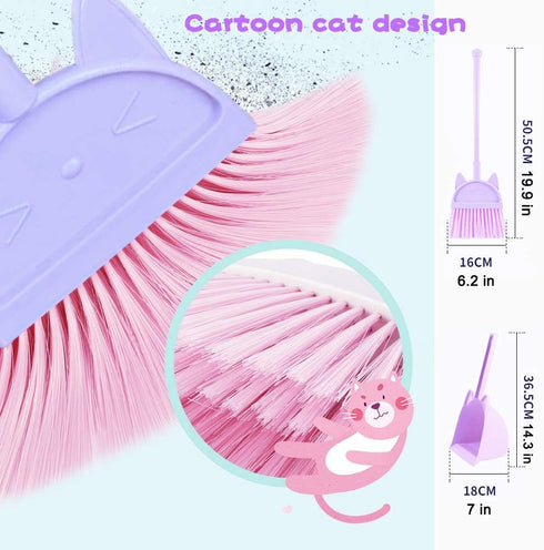 Kids Mini Broom Toy Cleaning Set Combo for Boys and Girls, Toddler Play Toys