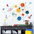 Space Planet Wall Decals - Cute Educational Wall Stickers for Kids, Daycare, Nursery, Playroom, Classroom, School