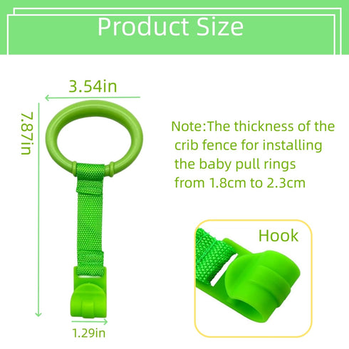 Baby Pull Up Rings, 6PCS Pull Up Rings for Playpen, Baby Crib Hanging Rings, Infant Toddler Walking Assistant