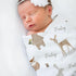 Stork Wares 30x40'' (BB342) Boho Woodland Animals Unisex Baby Swaddle Blanket, White