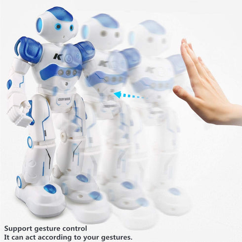 WEECOC RC Robot Toys Gesture Sensing Smart Robot Toy for Kids Can Singing Dancing Speaking Christmas Birthday (White)