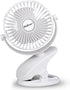 SkyGenius Battery Operated Clip On Baby Stroller Fan, White