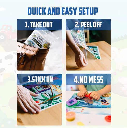 40 Pack Disposable Placemats for Baby, 12" x 18" Sticky Kids Eating Mat, Toddler Place mat for Restaurants