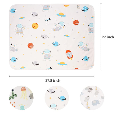 Liners(22X27.5 inches) Pack 3 Baby Diaper Changing Pad Soft Cotton Waterproof Changing Mat for Baby Underpads Mattress