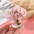 Zhuluck 2 1:12 Pcs Dollhouse Miniature Flowers Dollhouse Mini Vase with Flower Dolls House Flower Glass Vase Scale