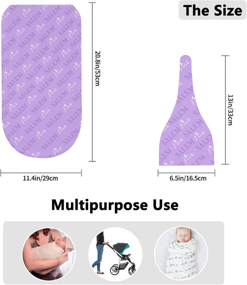 YallLocoMo Set Swaddle Blanket with Hat Newborn Purple Receiving Blankets Baby Swaddle Wrap Soft Sleep Sack for Baby