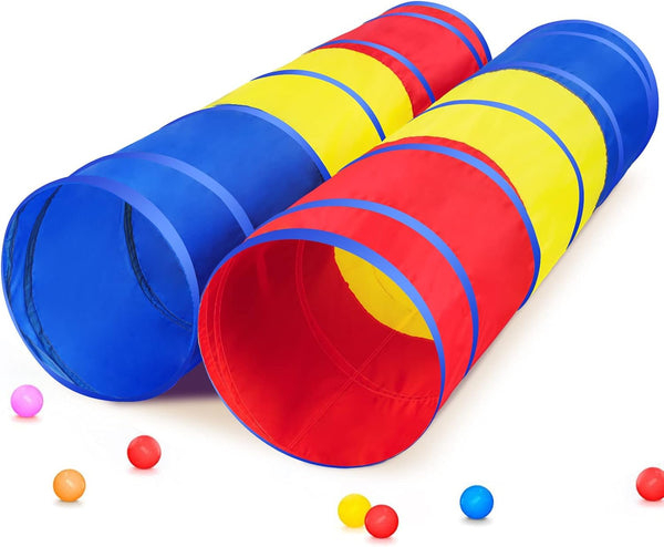 PigPigPen Kids Tunnel for Toddlers, Pop Up Play Tunnel Tent for Babies and Dogs, Indoor & Outdoor Playset (Classic 2