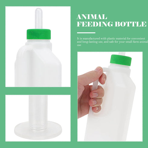 1 Set Lamb Feeding Bottle, Plastic Animal Milk Bottle for Sheep, Calf, Goat, Pet Feeding Container