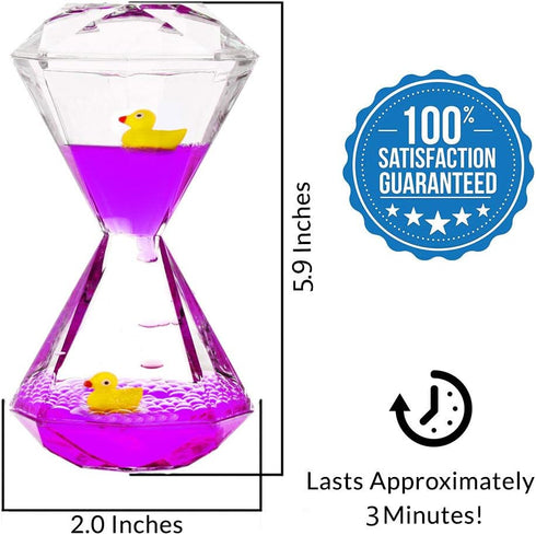 YUE Motion Liquid Motion Bubbler, Floating Sea Creatures, Diamond Shaped Timer, Purple Liquid with Duck Toys
